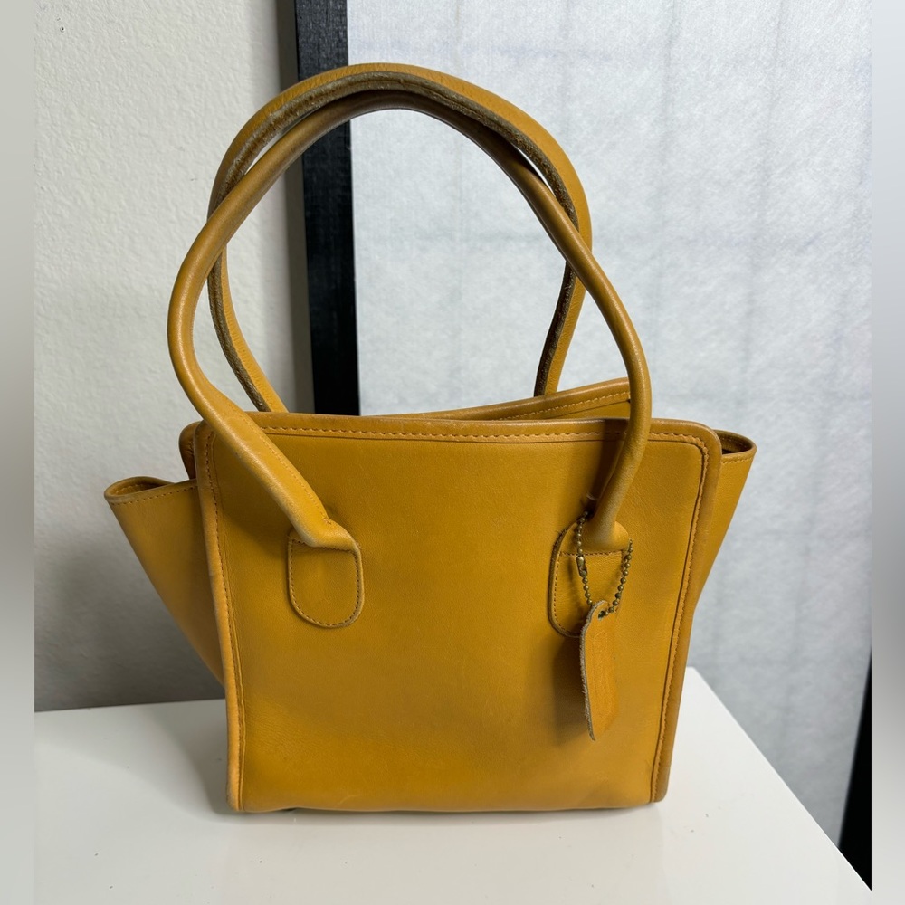 Rare Vintage Coach Retro Dinky Shopping Bag in Golden Yellow - - Picture 11 of 14